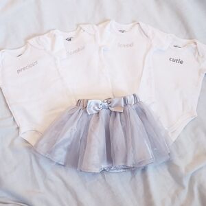 3 Month Girls Onesies with Tulle Skirt